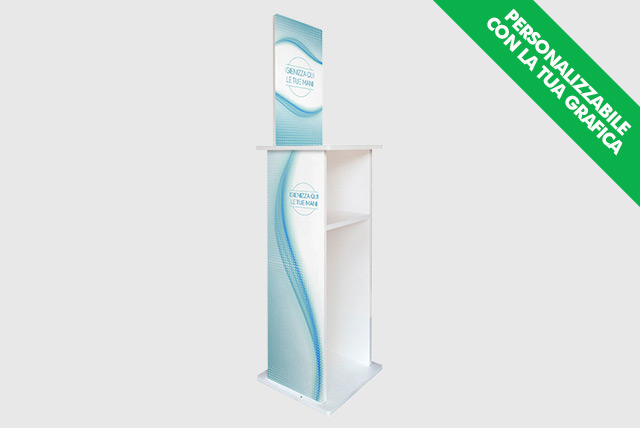 T2 - Totem per dosatore gel disinfettante personalizzabile